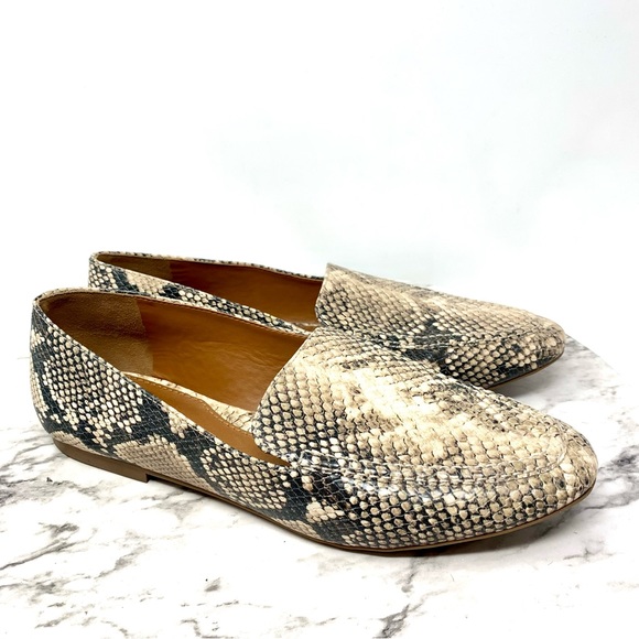 Caslon Brennan Snake Slip On Loafer Flats 9.5 Minimalist Classic Preppy Neutral - Picture 12 of 13